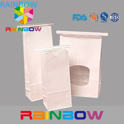 Белые мешки окна плоского дна бумаги Kraft с связью олова, упаковывать семени Chia