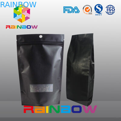 Черный упаковывать пластичных мешков 70g 100g 250g 500g стоит вверх мешок кофейного зерна с клапаном