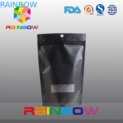 Подгонянная алюминиевая фольга 2oz выровняла черный Matt стоит вверх мешок кофе с клапаном