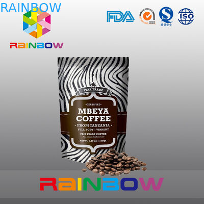 Подгонянная алюминиевая фольга 2oz выровняла черный Matt стоит вверх мешок кофе с клапаном