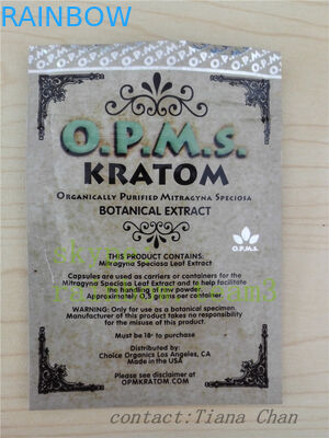 Травяной ладан упаковывая Ziplock порошок kratom opms алюминиевой фольги золота 3ct