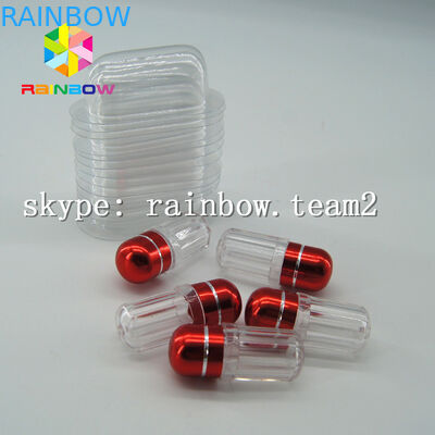 Бутылка медицины ясной капсулы пластиковая, контейнер таблетки секса с крышкой золота алюминиевой фольги