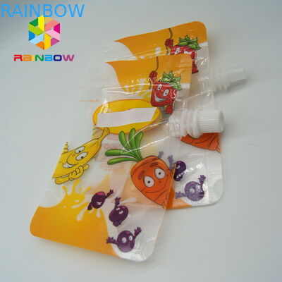 Ясным мешки споутед напитком, пластиковое жидкостное стоят вверх мешок с верхней частью споут