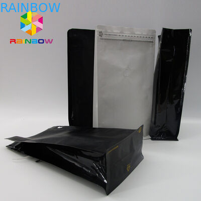 Сумка черного кофе Матт с сумкой кофе дна блока оптовой продажи клапана/сумкой плоского дна для кофейного зерна 12оз 250г