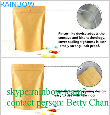 Бумажные мешки Брауна Крафт продвижений с окном/Дойпак нагревают Сеалабле пакетики чая