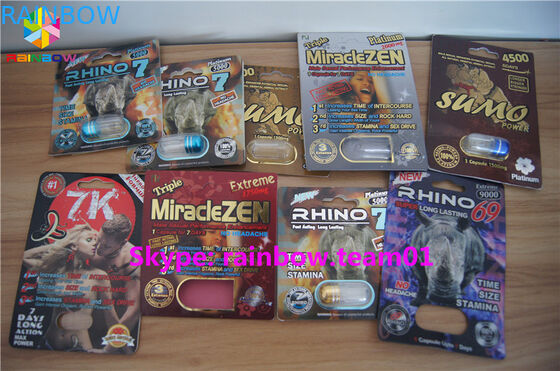 Коробка СГС бумажная упаковывая ясную пластиковую бутылку таблетки секса, обеспеченное индивидуальное обслуживание