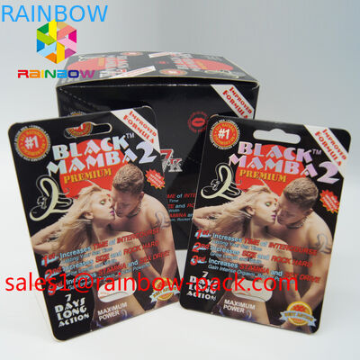 Таблетки секса карты 3д таблетки 3Д секса раскрытия утеса карт черной мамбы 3Д твердые упаковывая упаковывая карту таблетки секса бумажной карты 3Д