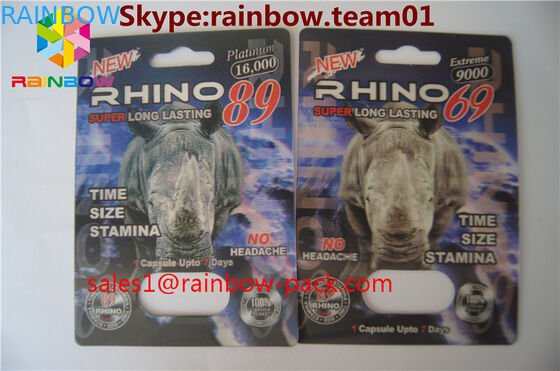 бумага ка волдыря носорога карты печатания /3D карты карты 3Д горячей таблетки секса влияния черной мамбы 3Д карты печатания продажи 3Д упаковывая