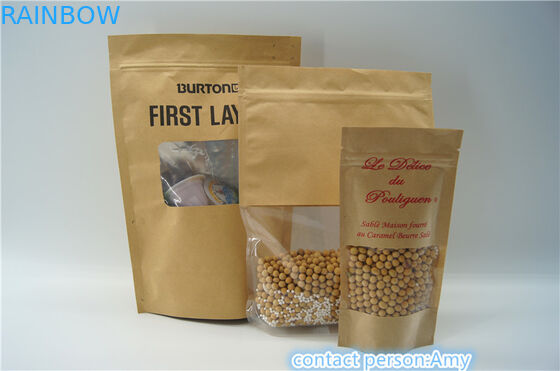 Зиплок бумаги Крафт Ресеалабле стоят вверх мешки/мешки упаковки еды