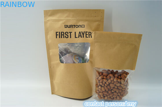 Зиплок бумаги Крафт Ресеалабле стоят вверх мешки/мешки упаковки еды