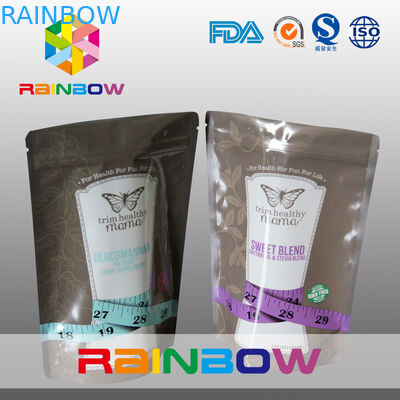 Молния 150г качества еды многоразовая стоит вверх мешки для порошка энергии