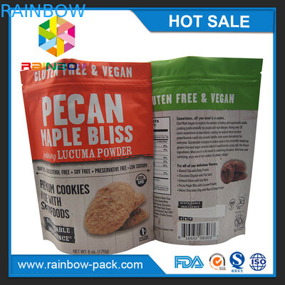 250г алюминиевая фольга штейновый печатая Мылар стоит вверх Зиплок печенья упаковывая сумку мешка