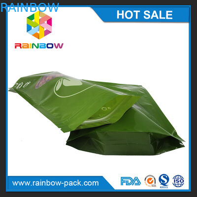 Зеленые пакетики чая упаковывая напечатанный Мылар стоят вверх Зиплок сумка с ясным окном