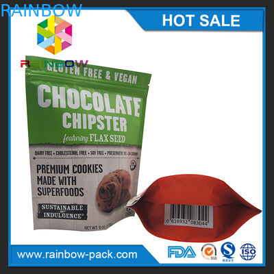 упаковка алюминиевой фольги обломоков сумок обломока алюминиевой фольги стоит вверх зиплок печенья 250г упаковывая мешок