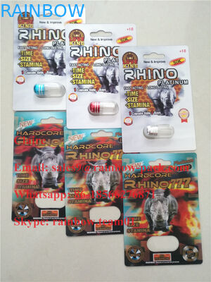 Самое новое 3Д напечатало носорога 25 карты створки мужской таблетки повышения пластиковый/сумасшедшая упаковка волдыря носорога 50к