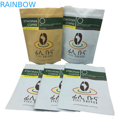 Штейновая фольга финиша выровнялась стоит вверх сумка кофе сумки 500г молнии упаковывая