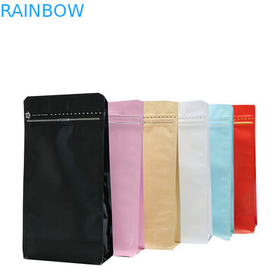 ресеалабле прокатанная сумка кофе 500г пластиковой упаковки еды плоского дна блока алюминиевой фольги 1кг с клапаном