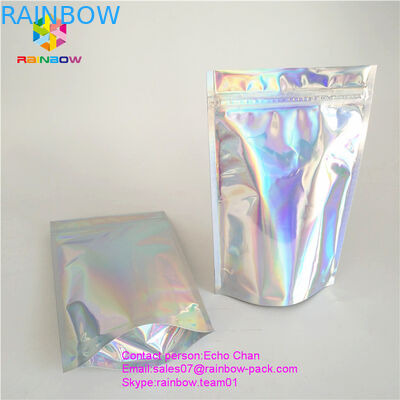 Многоразовый стойте вверх голографическая сумка фольги без печати для паковать косметики или солей