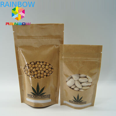 Окно бумажных мешков Крафт размера Костомизед овальное для еды/сухих продуктов мяса/моря