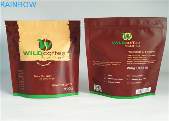 Черный замок застежка-молнии сумок упаковки Мылар пластиковый стоит вверх для кофе и чая