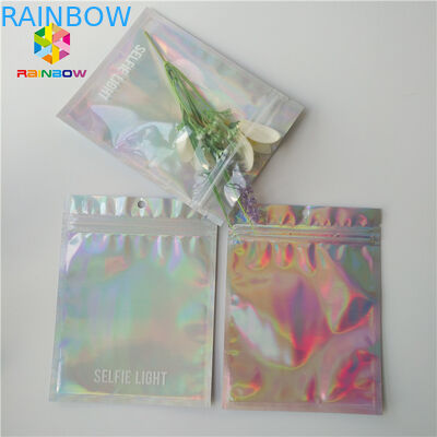 Ярко сумка лазера косметическая упаковывая с ясное переднее/заднее голографическим