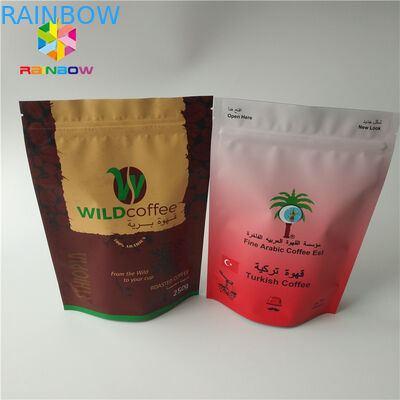 Изготовленный на заказ грамм стоит вверх зажаренное в духовке законченное мешка Мылар пакета кофе штейновое с сумкой порошка кофейного зерна качества еды алюминиевой фольги