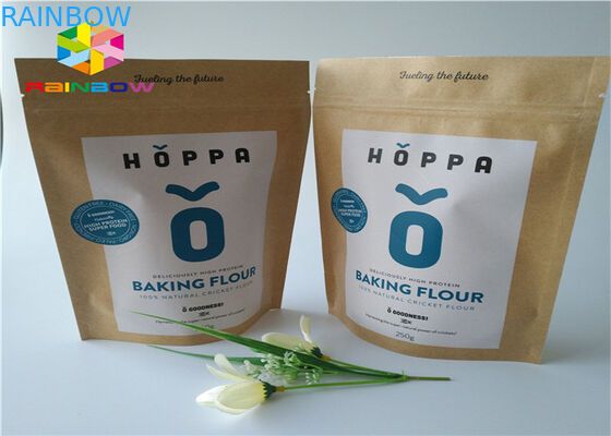 Подгонянная напечатанная бумага крафт зиплок стоит вверх сумка пластиковой упаковки закуски говядины мешка отрывистая с ясным окном