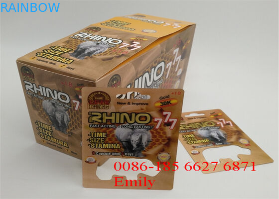 Карта волдыря бумаги с покрытием упаковывая лоснистое слоение для сексуальных таблеток повышения