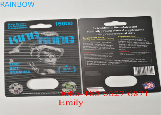 Карта волдыря бумаги с покрытием упаковывая лоснистое слоение для сексуальных таблеток повышения