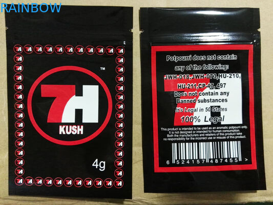 Ярлык сумок 7х молнии лоснистой фольги пластиковый изготовленный на заказ напечатал для капсул семян КБД