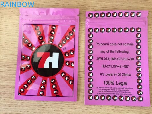 Ярлык сумок 7х молнии лоснистой фольги пластиковый изготовленный на заказ напечатал для капсул семян КБД