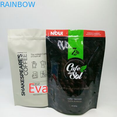 Серебряные пластиковые стоят вверх сумки 500г мешка нетоксические для упаковки порошка чая кофе