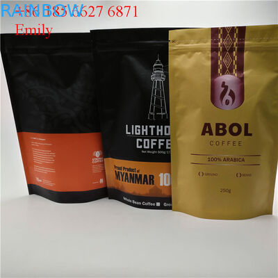 Застегните на молнию мешок фольги упаковывая 250г 500г с дегазировать односторонние клапаны