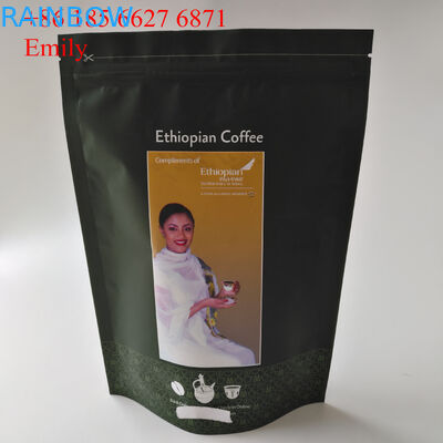 Застегните на молнию мешок фольги упаковывая 250г 500г с дегазировать односторонние клапаны