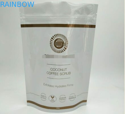 Белая лоснистая косметическая упаковывая сумка, стоит вверх сумка алюминиевой фольги для тела выдерживает