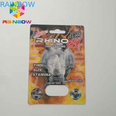 Отсутствие пакета волдыря головной боли упаковывая сексуальную коробку карты пакета носорога 69 капсулы таблетки