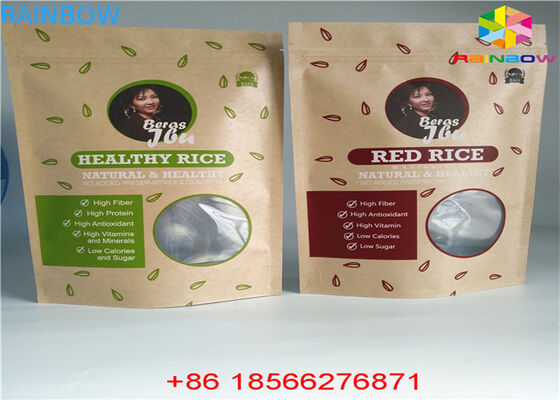 Многоразовый подгонянный мешок еды бумажных мешков стоит вверх Зиплок доказательство запаха с окном