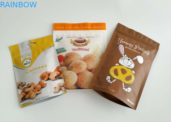 Высушенная упаковка еды кладет алюминиевую пластиковую верхнюю часть в мешки молнии для специй семян риса рыб