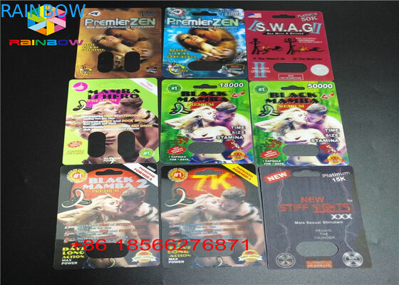 Карта волдыря таблетки секса упаковывая коробку капсулы коробки дисплея 3Д бумажную с двойным отверстием