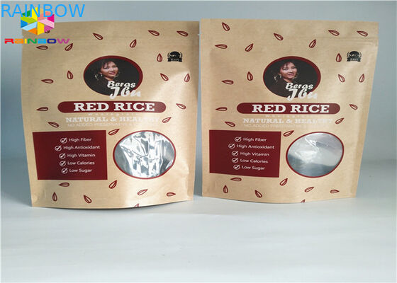 Зиплок таможня напечатала бумажные мешки еда стоит вверх бумага Брауна Крафт мешка с окном