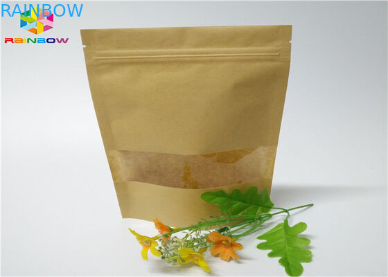 Крафт подгонял Зиплок окна легкой закускы сахара ремесла гайки бумажных мешков упаковывая