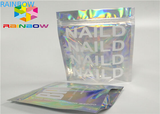 фольги мылар молнии печатания лазер холограм пластиковой зиплок упаковывая голографический стоит вверх сумка мешка застежка-молнии для подарка/бутылок
