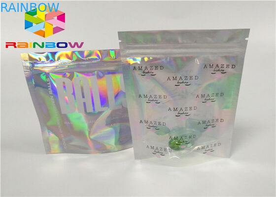 фольги мылар молнии печатания лазер холограм пластиковой зиплок упаковывая голографический стоит вверх сумка мешка застежка-молнии для подарка/бутылок