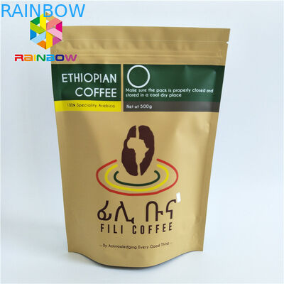 Прокатанная материальная упаковка пластиковых мешков Зиплок стоит вверх сумки с одним клапаном пути