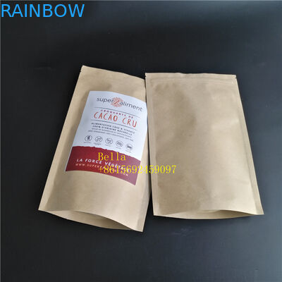 Пакетики чая лист напечатанные логотипом упаковывая мешок молнии бумаги Брауна Крафт с ясным окном