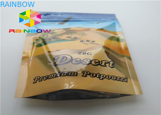 Мешки лоснистого/штейнового влияния пластиковые упаковывая бортовое уплотнение 3 для травяного ладана