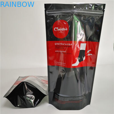 Напечатанное Зиплок нижнее белье окна полиэтиленовых пакетов ясно упаковывая черный пакет Дой для носков