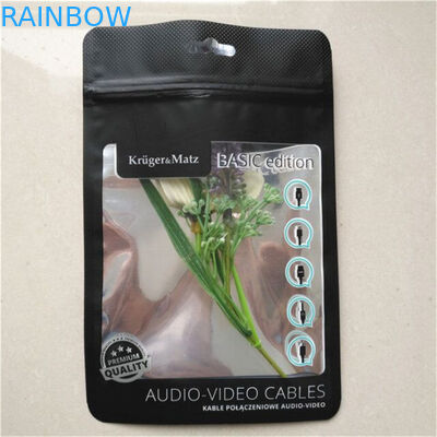 Замок молнии кабельной проводки штейнового черного случая телефона мешка алюминиевой фольги упаковывая с ясным окном