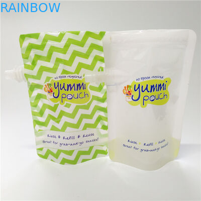 Подгонянный печатающ мешок детского питания безопасной крышки ребенка мешка Споут упаковывая многоразовый