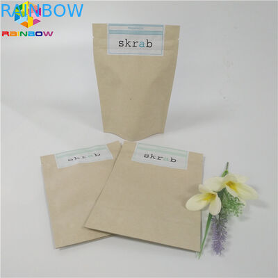 Бумажные мешки подгонянные качеством еды стоя вверх Ресиклабле тело Скруб упаковка